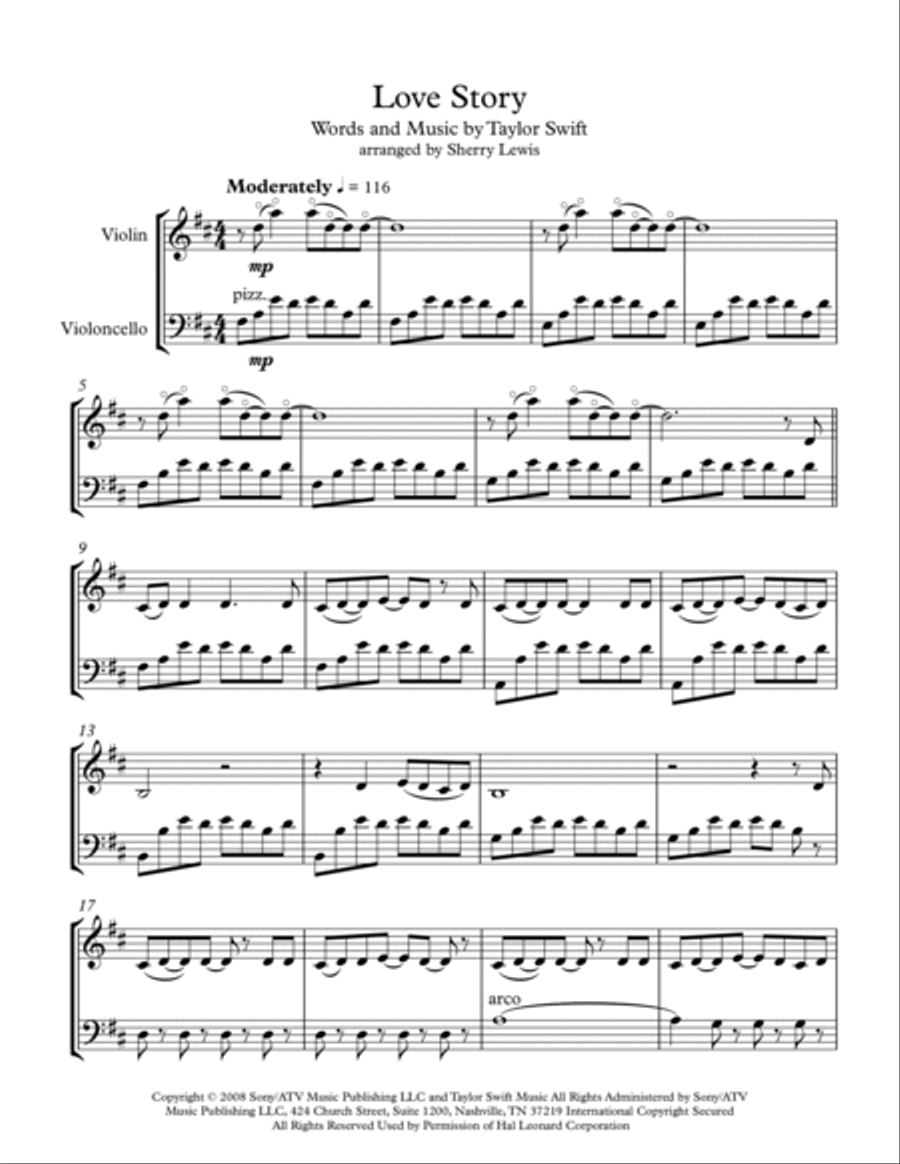 Love Story String Duet scores gallery preview page 4
