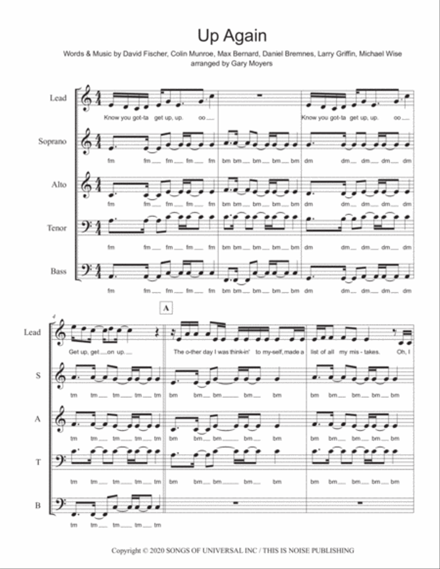 Up Again 4-Part scores gallery preview page 1