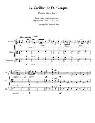 Le Carillon de Dunkerque for String Trio