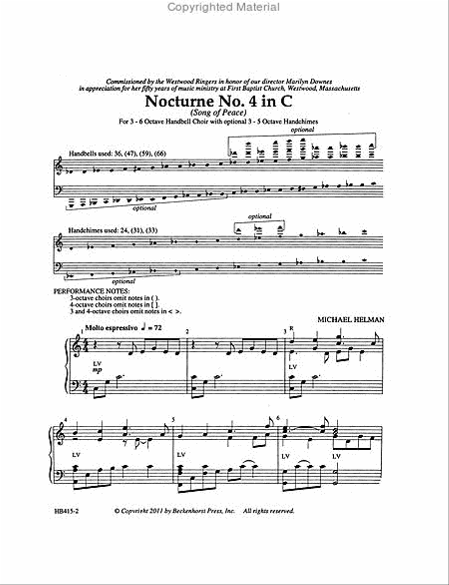Nocturne No. 4 in C (Song of Peace) 5-Octaves scores gallery preview page 2