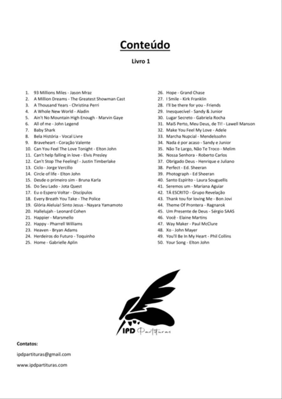 Partituras - 50 Melodias com cifra - Livro 1 Flute scores gallery preview page 2