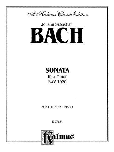 Bach: Sonata in G Minor, BWV 1020