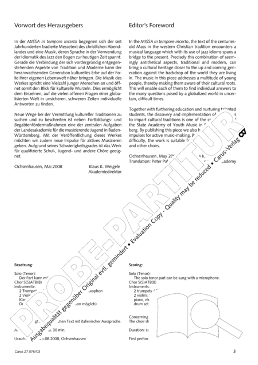 Missa in tempore incerto 4-Part scores gallery preview page 4