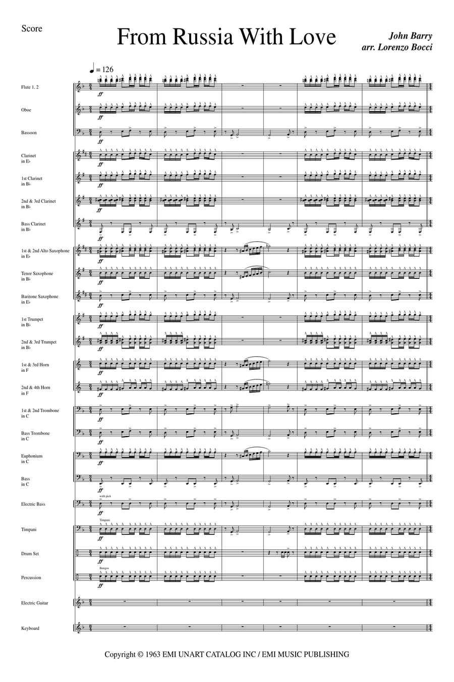 From Russia With Love (Cues) Concert Band scores gallery preview page 3