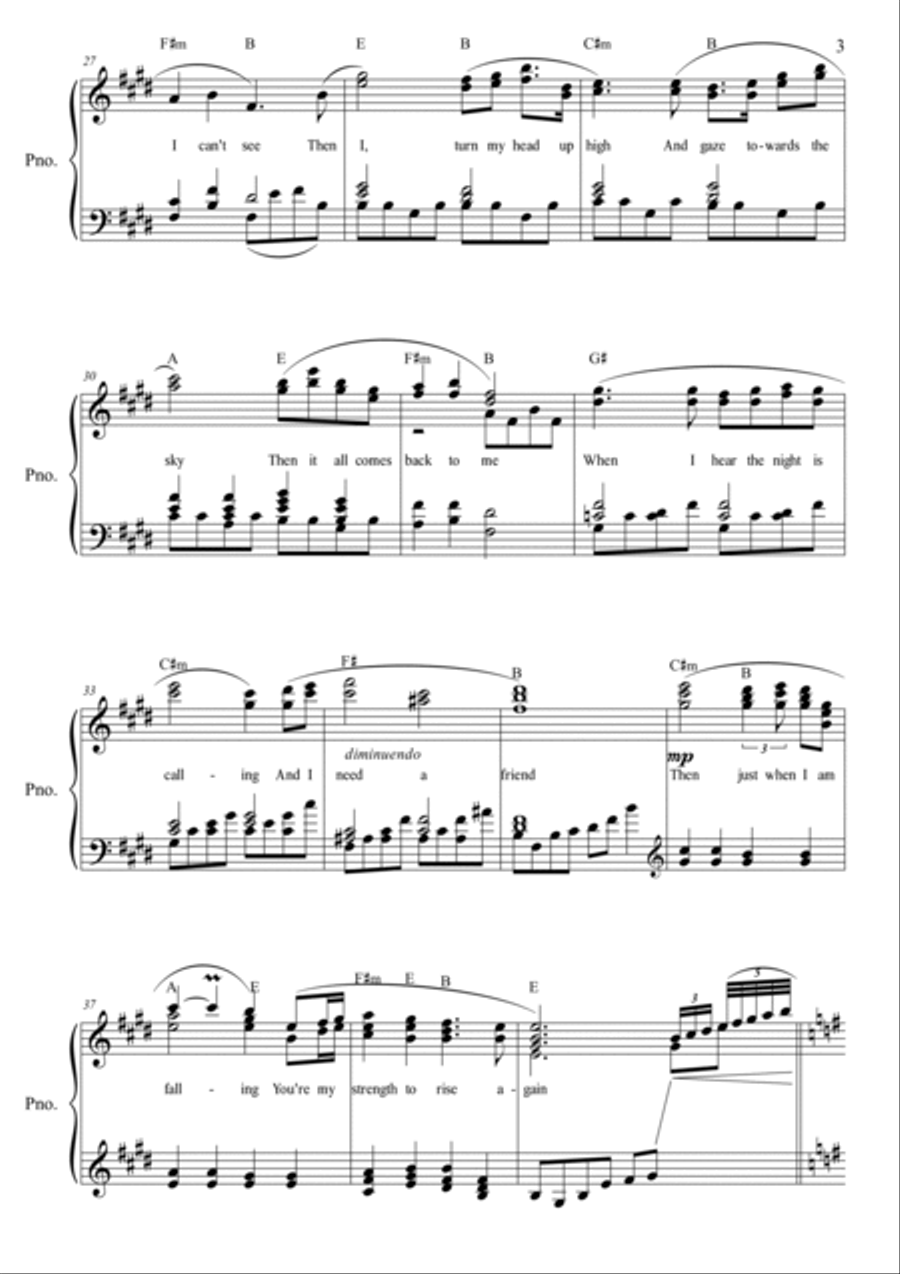 Strength Ft. Espen Grjotheim Piano, Vocal, Guitar scores gallery preview page 3