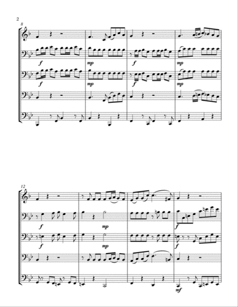 Horn Concerto No 1 mvt 1 Brass Ensemble scores gallery preview page 3