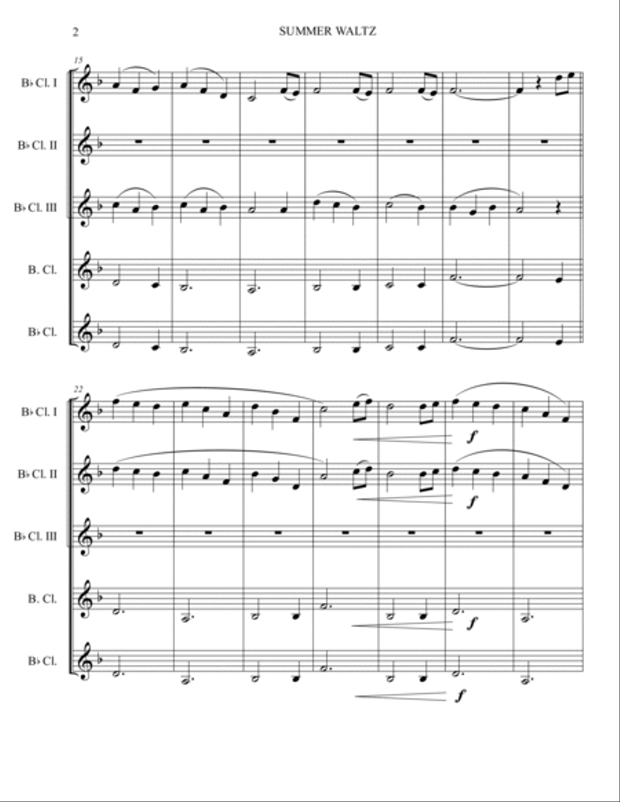 Summer Waltz Summer Waltz Woodwind Quartet scores gallery preview page 2