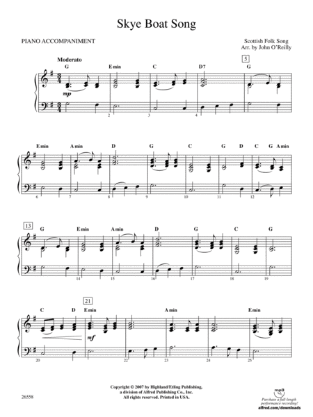 Skye Boat Song: Piano Accompaniment