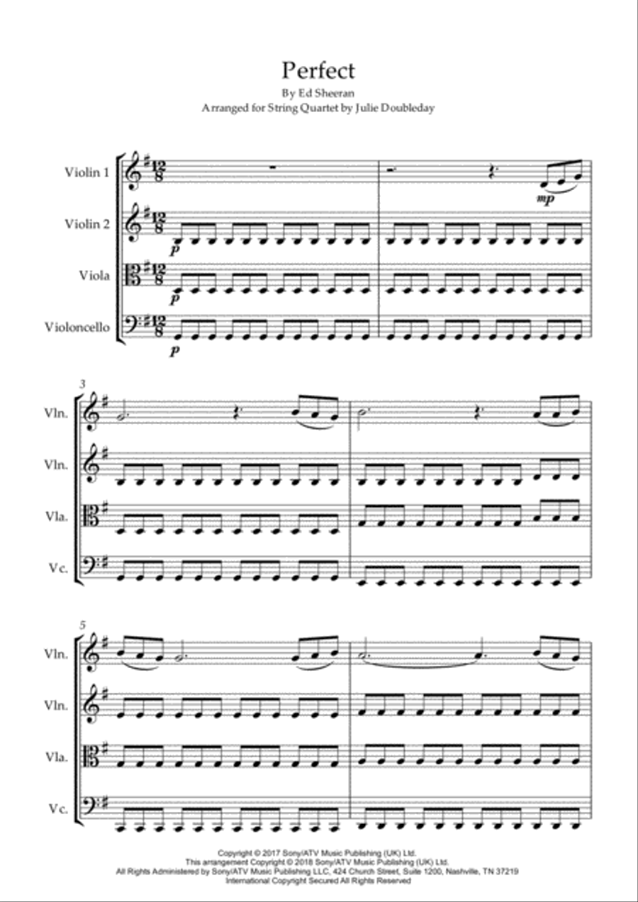 Perfect String Quartet scores gallery preview page 1