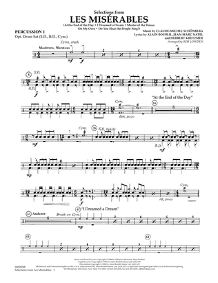 Selections from Les Miserables (arr. Bob Lowden) - Percussion 1
