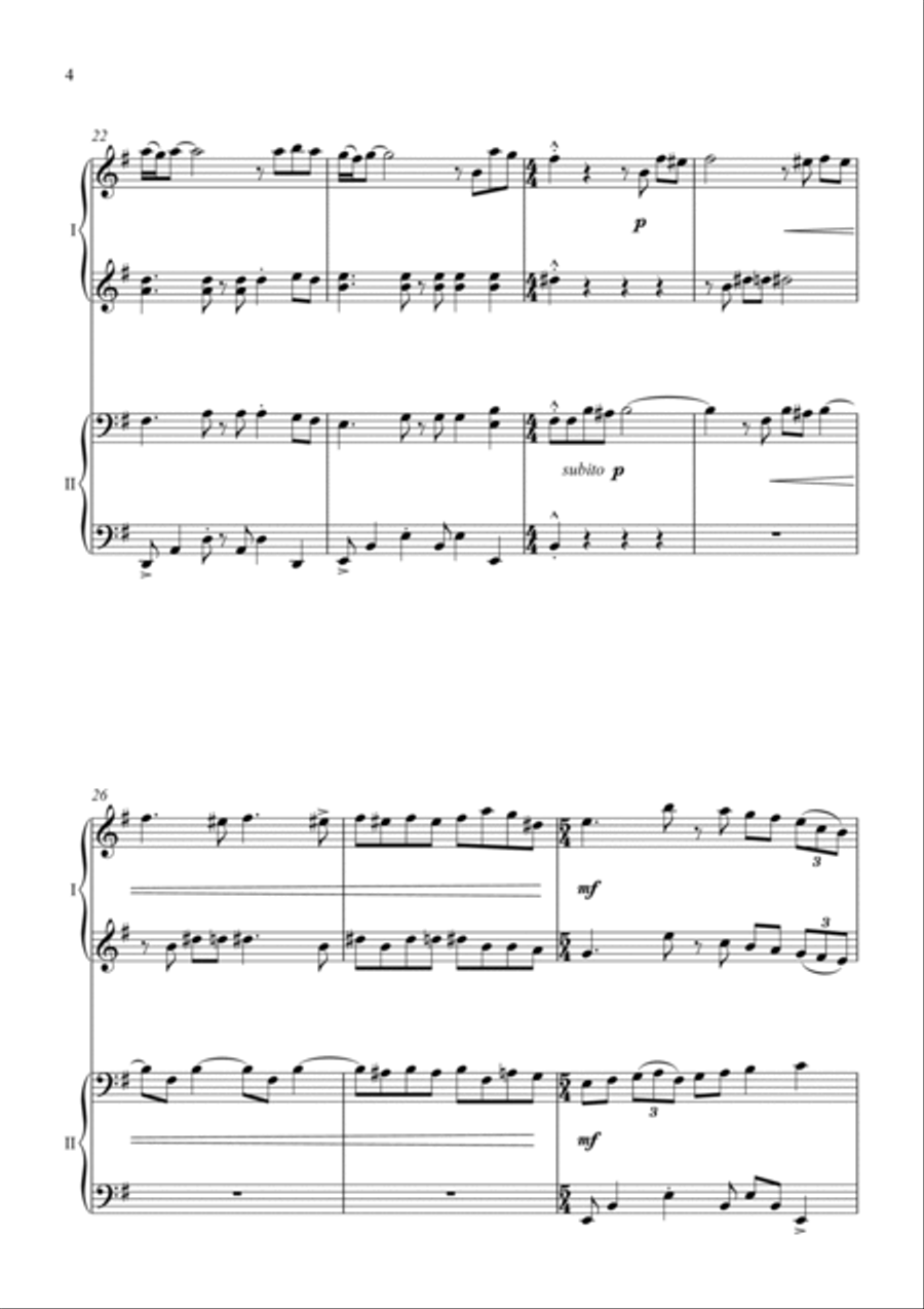 Fur Elise - Jazz Arrangement - for Piano Duet 1 Piano, 4-Hands scores gallery preview page 5