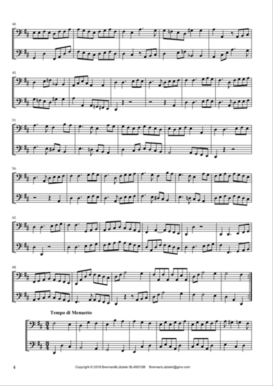 James Hook, 6 Duetts op. 58 arranged for 2 Great Bass Recorders (score) Woodwind Duet scores gallery preview page 6