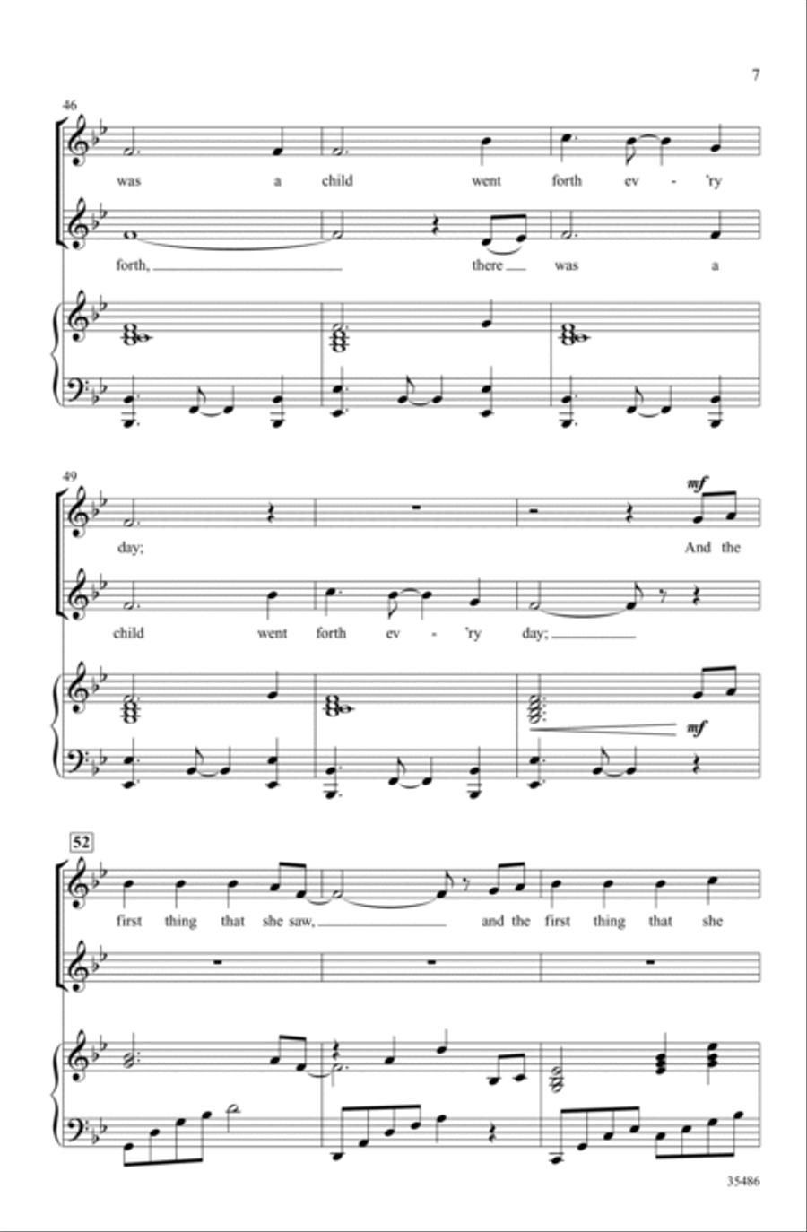 There Was a Child Went Forth SSA scores gallery preview page 6