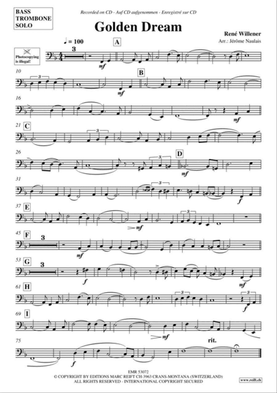 Golden Dream Trombone scores gallery preview page 2