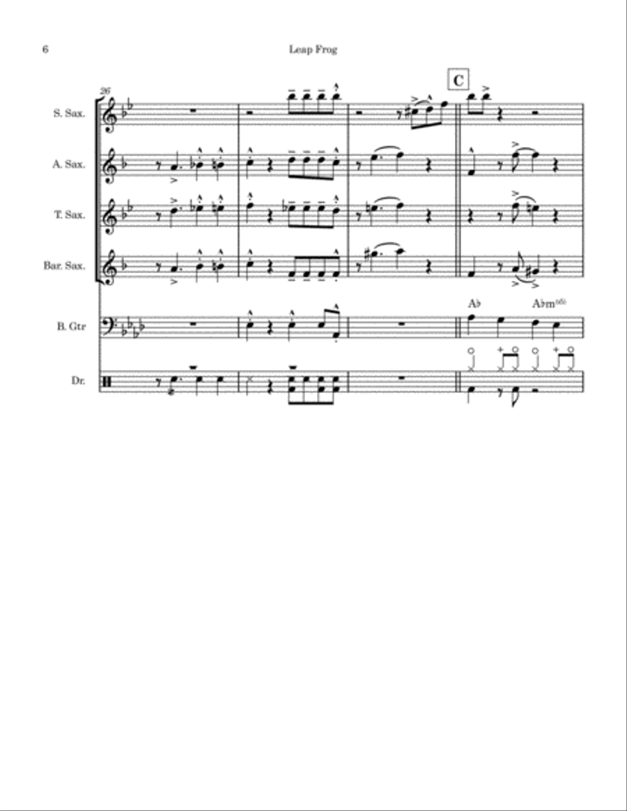 Leap Frog Saxophone Quartet scores gallery preview page 6