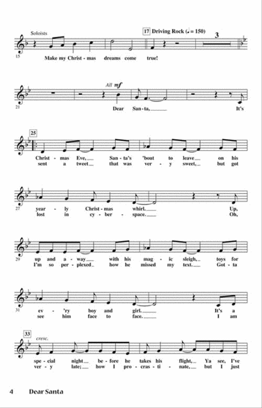 Dear Santa Dear Santa Choir scores gallery preview page 2