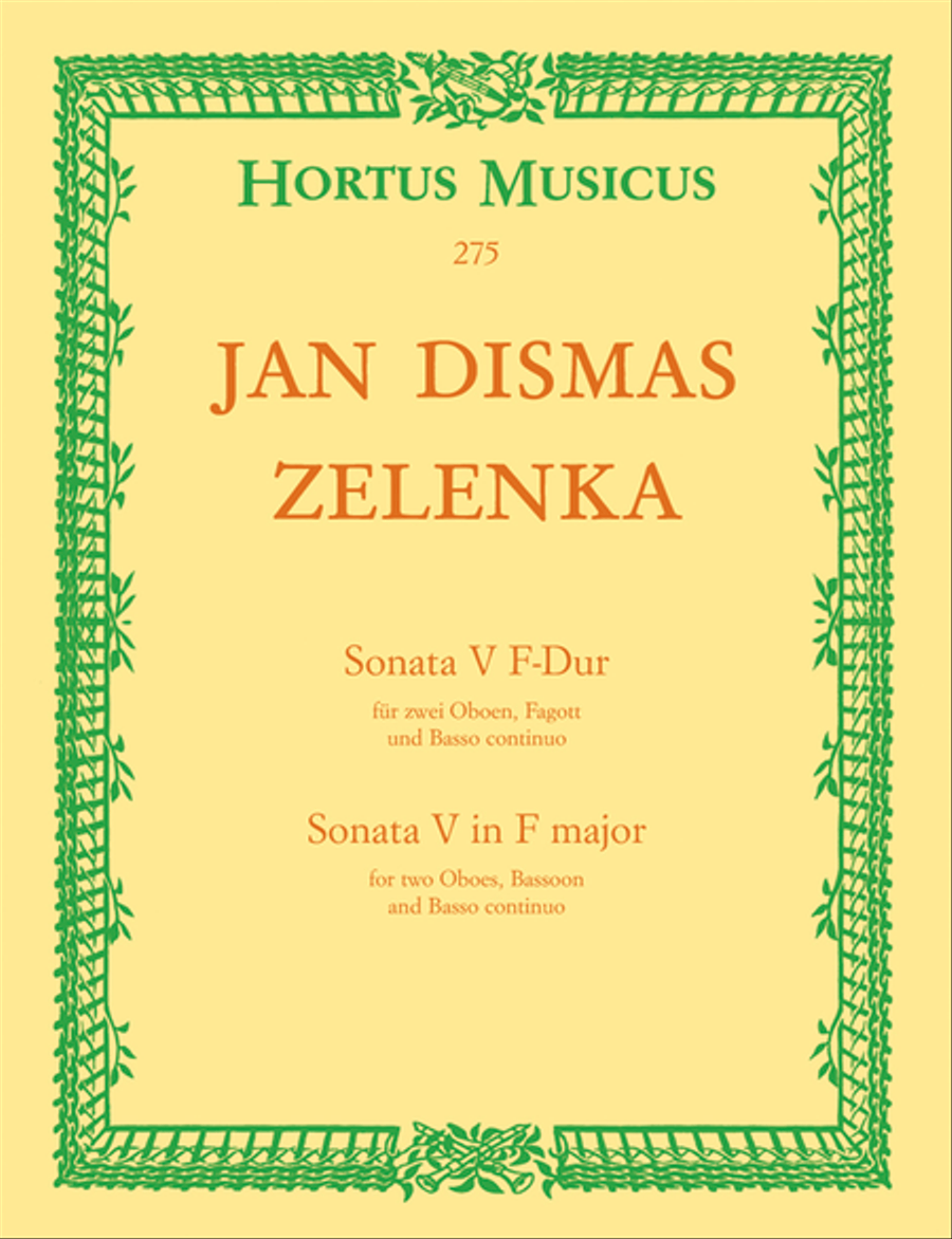 Sonata V fur zwei Oboen, Fagott und Basso continuo fur zwei Oboen, Fagott und Basso continuo F major ZWV 181/5 Bassoon scores gallery preview page 1