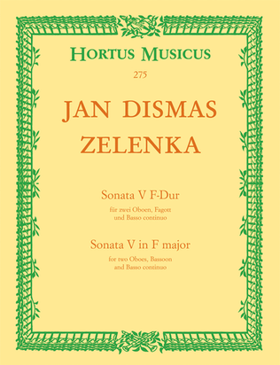 Book cover for Sonata V fur zwei Oboen, Fagott und Basso continuo fur zwei Oboen, Fagott und Basso continuo F major ZWV 181/5