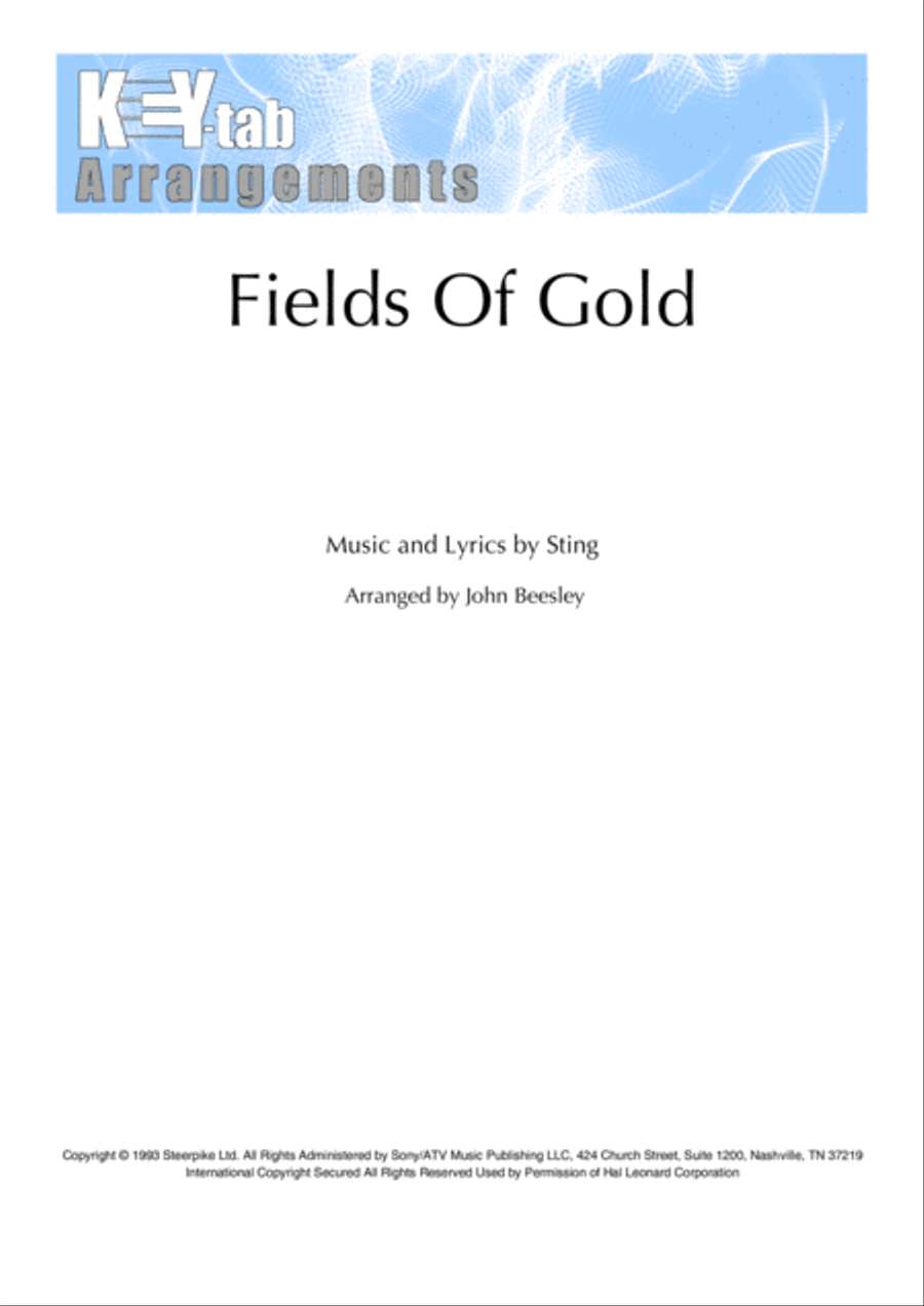Fields Of Gold by Sting Electronic Keyboard - Digital Sheet Music