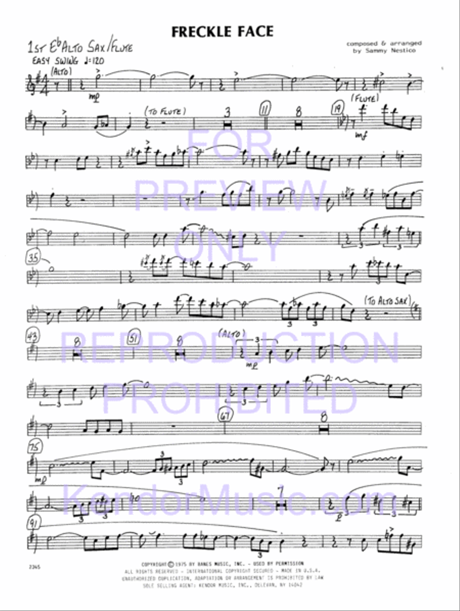 Freckle Face (Full Score) Jazz Ensemble scores gallery preview page 14