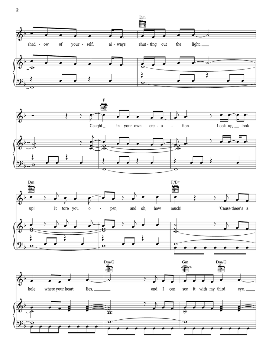 Third Eye Piano, Vocal, Guitar scores gallery preview page 2