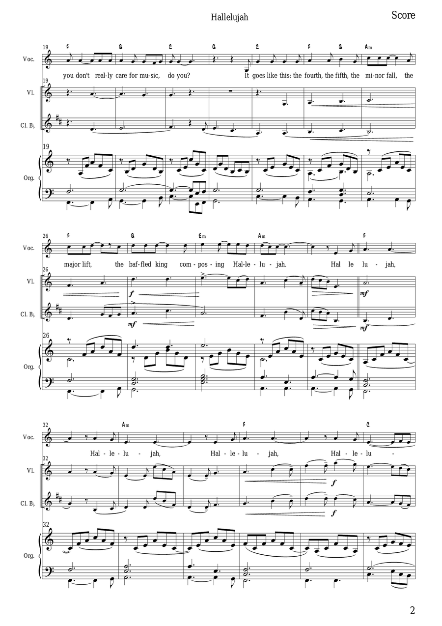 Hallelujah Hallelujah Piano, Vocal scores gallery preview page 2