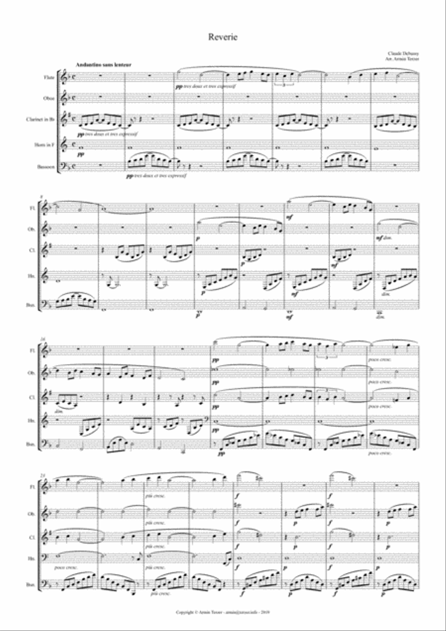 Reverie Woodwind Quintet scores gallery preview page 1