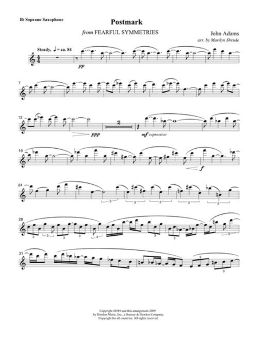 Postmark Soprano Saxophone scores gallery preview page 4