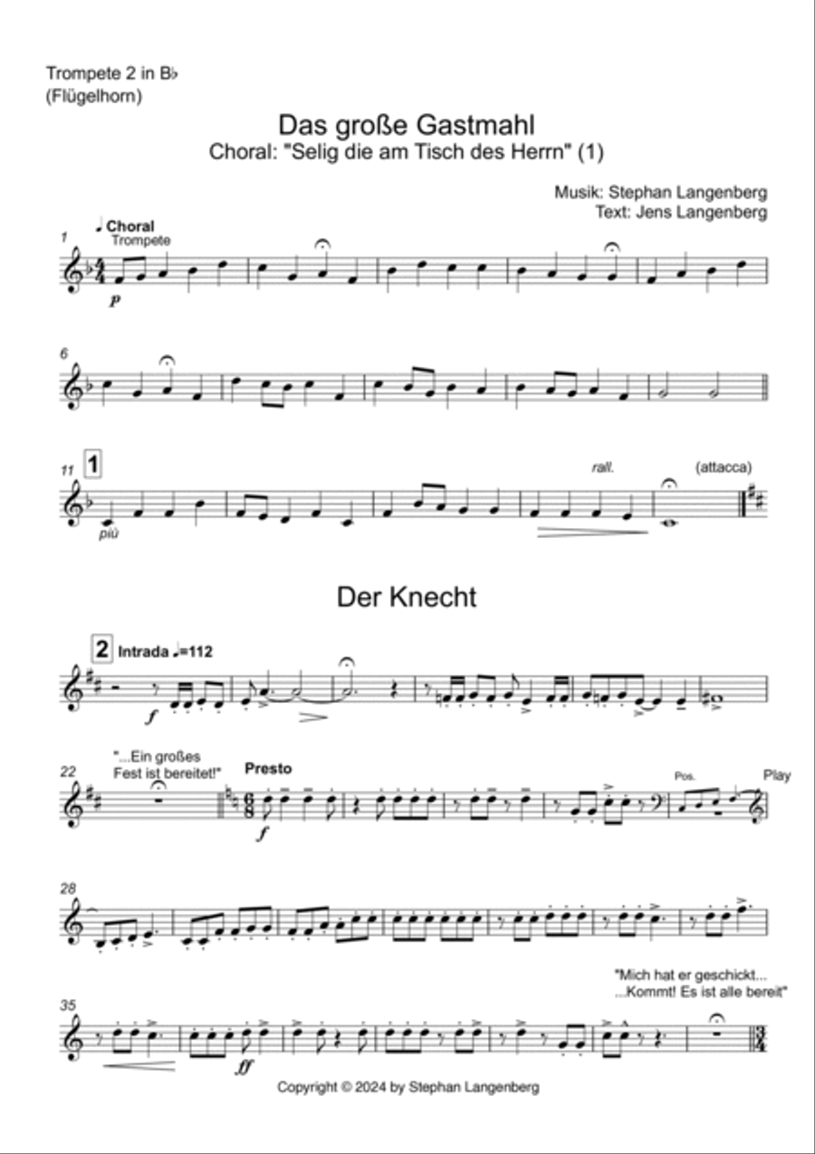 Das Große Gastmahl (Trompete 2) B-Flat Trumpet scores gallery preview page 3
