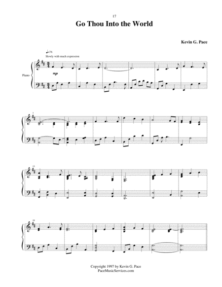 Go Thou Into the World - original piano solo prelude image number null