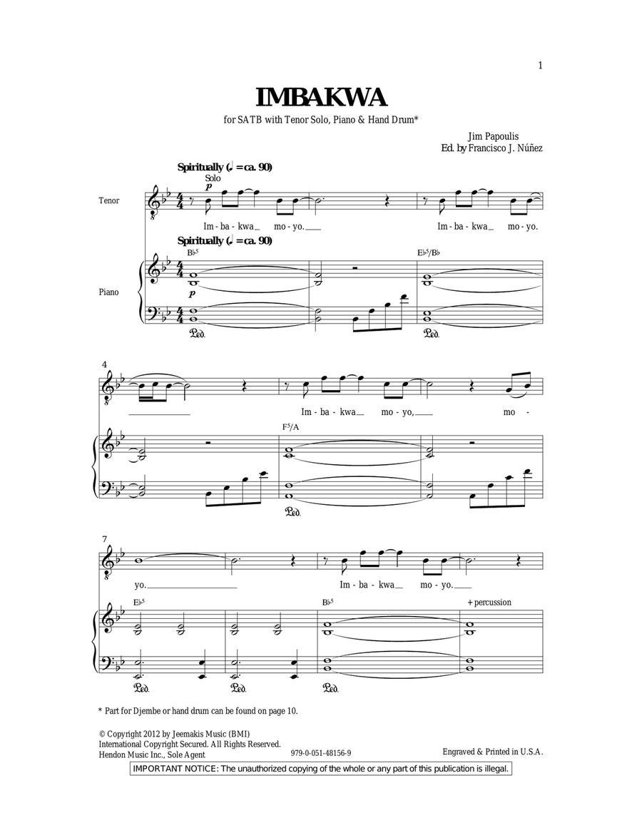 Imbakwa 4-Part scores gallery preview page 1