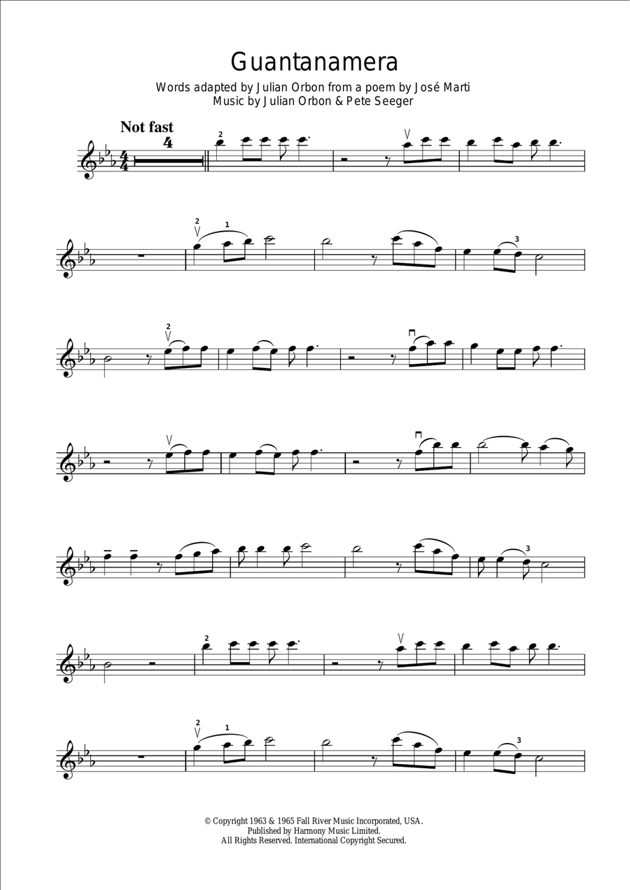 Guantanamera Violin Solo scores gallery preview page 1