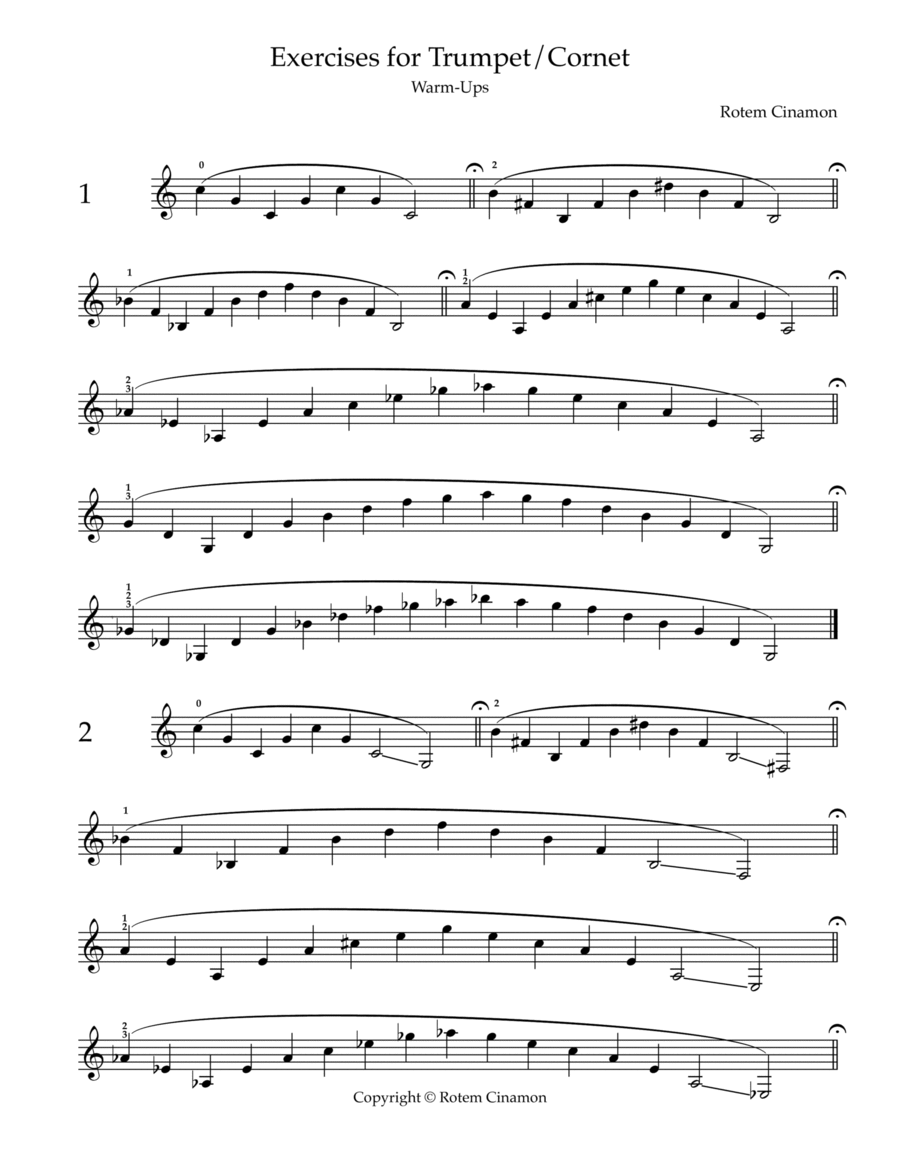 Exercises for Trumpet/Cornet Cornet scores gallery preview page 1