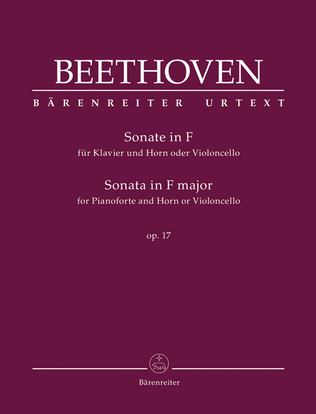Book cover for Sonata for Pianoforte and Horn or Violoncello in F major, op. 17