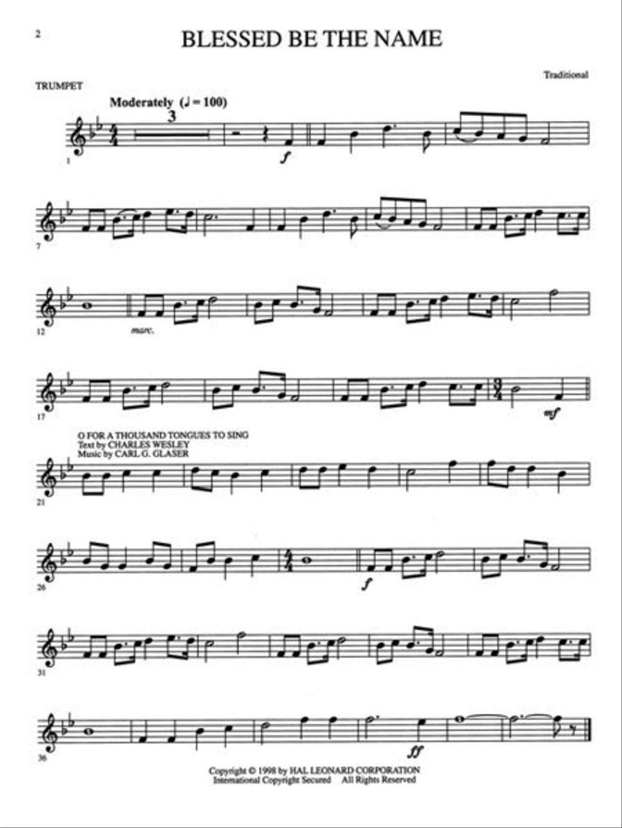 Praise & Worship Hymn Solos Trumpet Solo scores gallery preview page 4