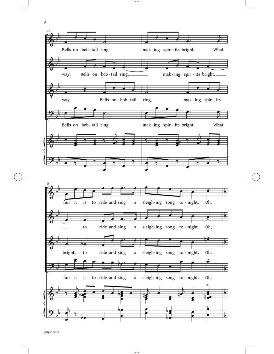 Jingle Bells 4-Part scores gallery preview page 5