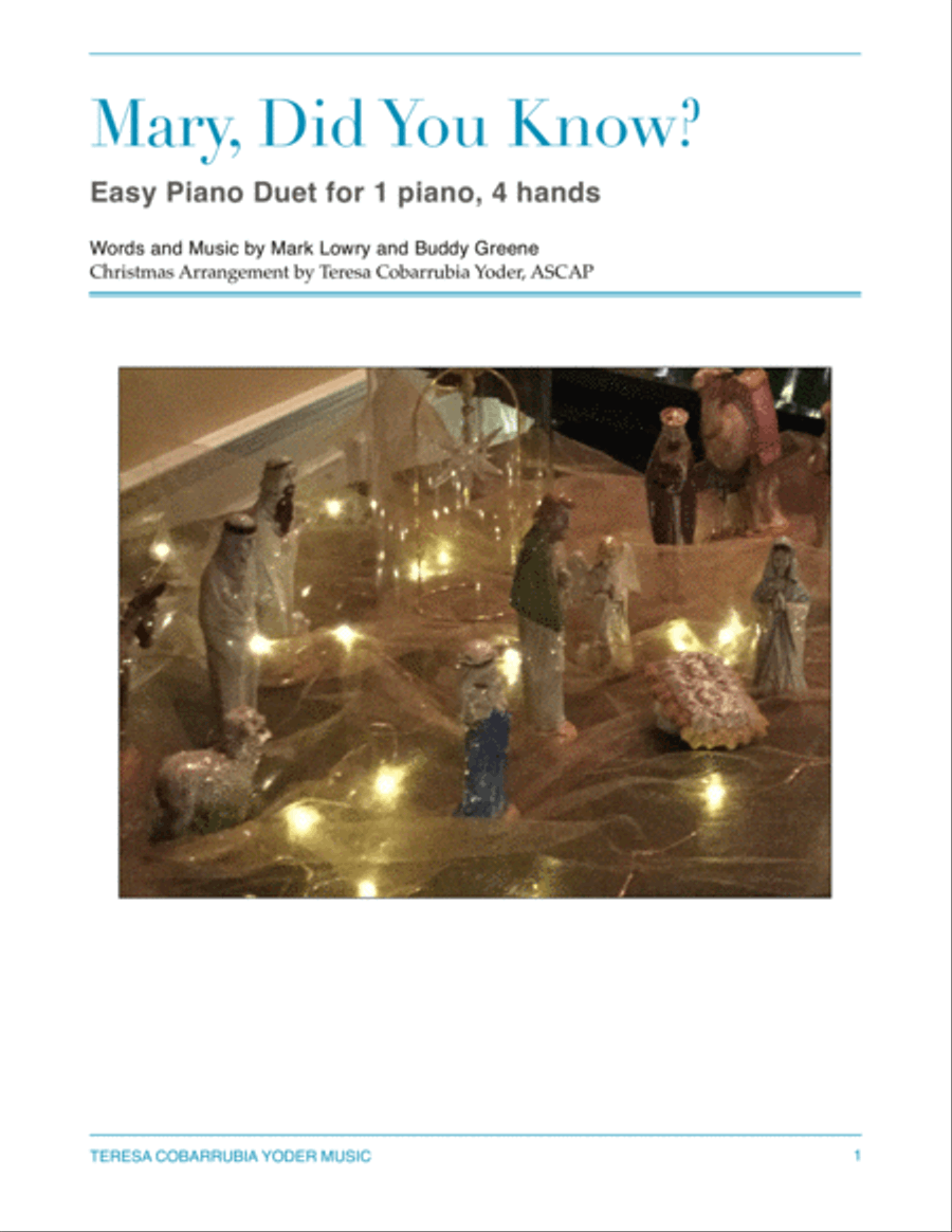 Mary, Did You Know? Easy Piano scores gallery preview page 1