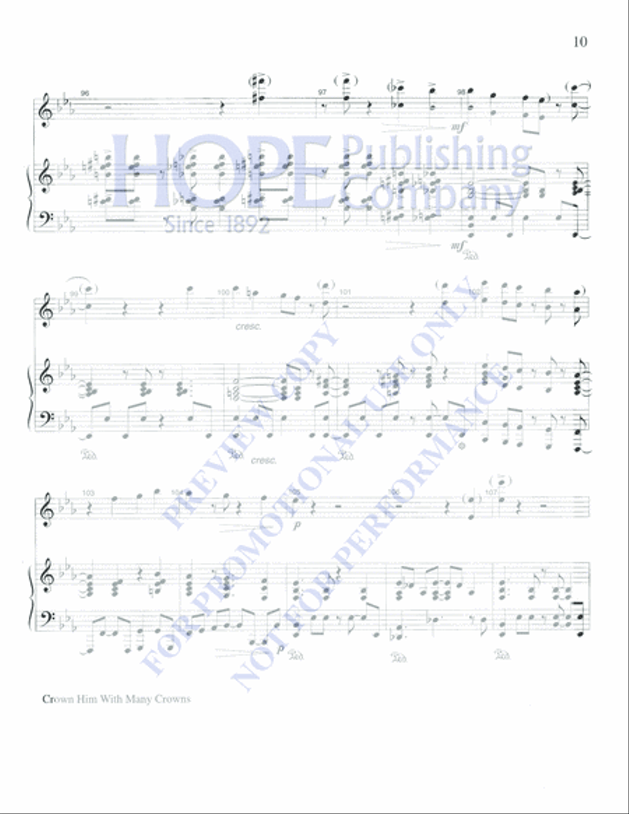 Crown Him with Many Crowns Percussion scores gallery preview page 11