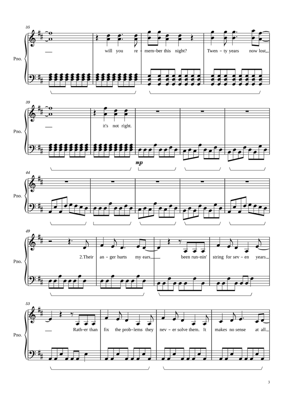 Stay Together For The Kids Easy Piano scores gallery preview page 3