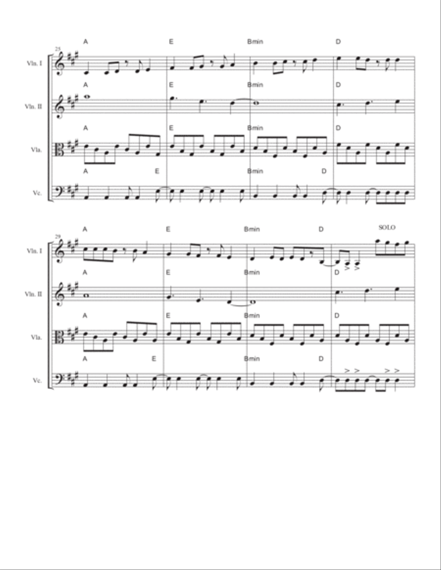 Just Like Heaven String Quartet scores gallery preview page 4