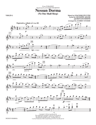 Nessun Dorma (No One Shall Sleep) (from Turandot) (arr. Audrey Snyder) - Violin 1