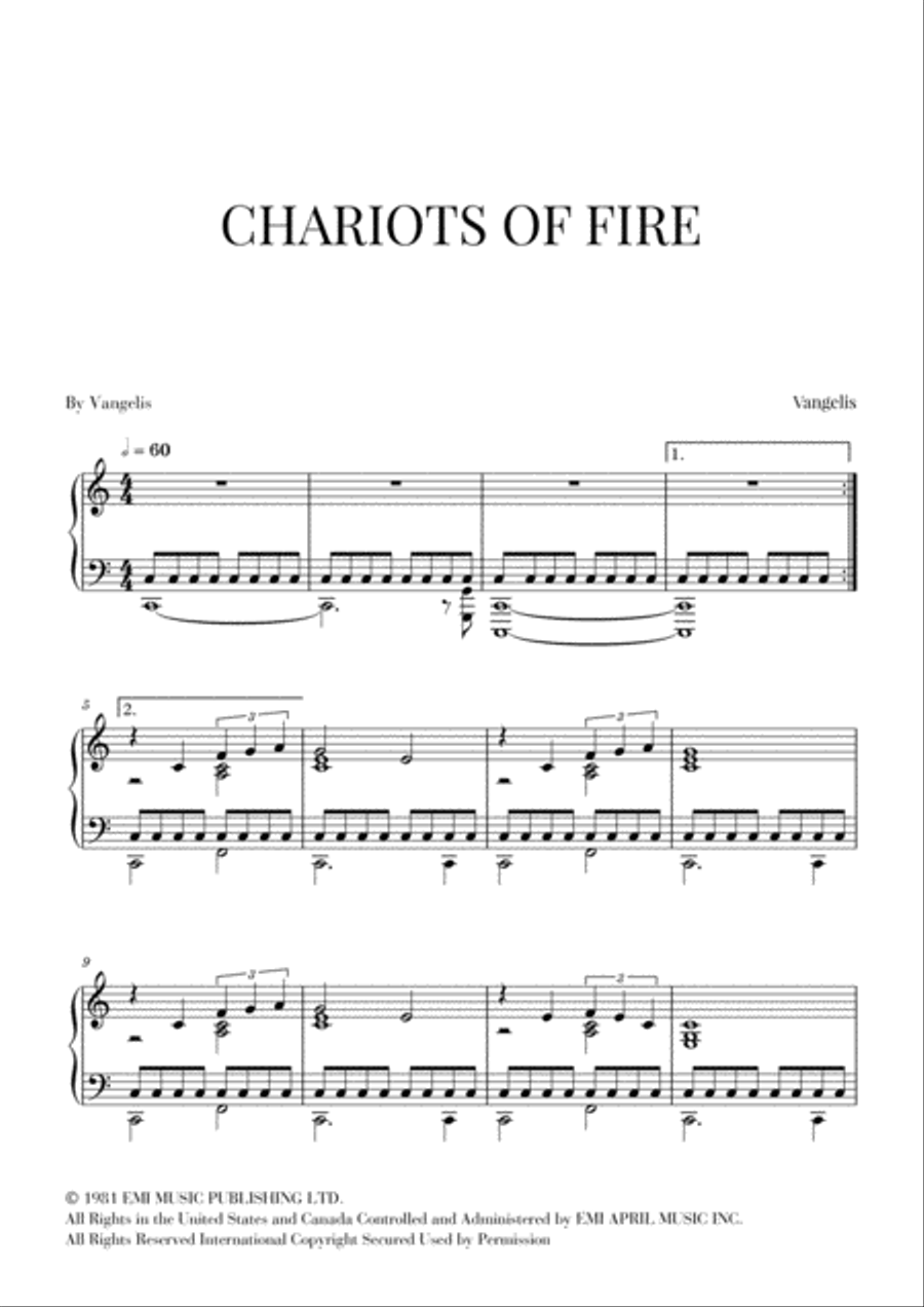 Chariots Of Fire Voice scores gallery preview page 1