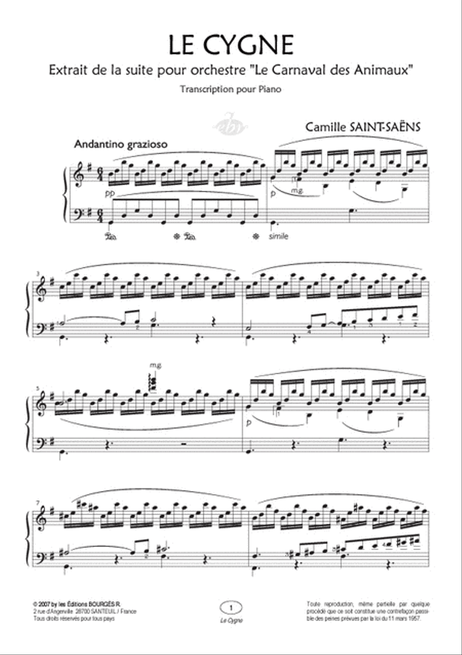 Le Cygne (Collection Anacrouse) Piano Solo scores gallery preview page 2