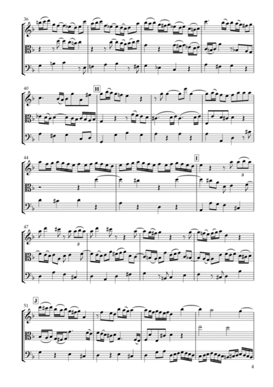 Trio Sonata in D Minor for String Trio Essercizii musici TWV42:d4 String Trio scores gallery preview page 4