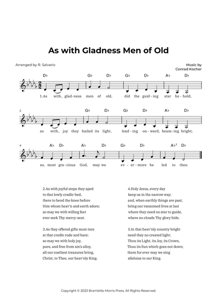 As with Gladness Men of Old (Key of D-Flat Major) image number null