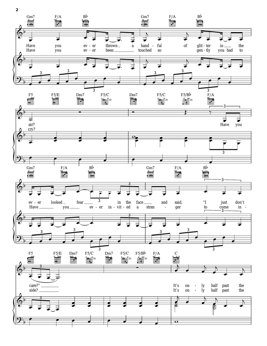 Glitter In The Air Piano, Vocal, Guitar scores gallery preview page 2