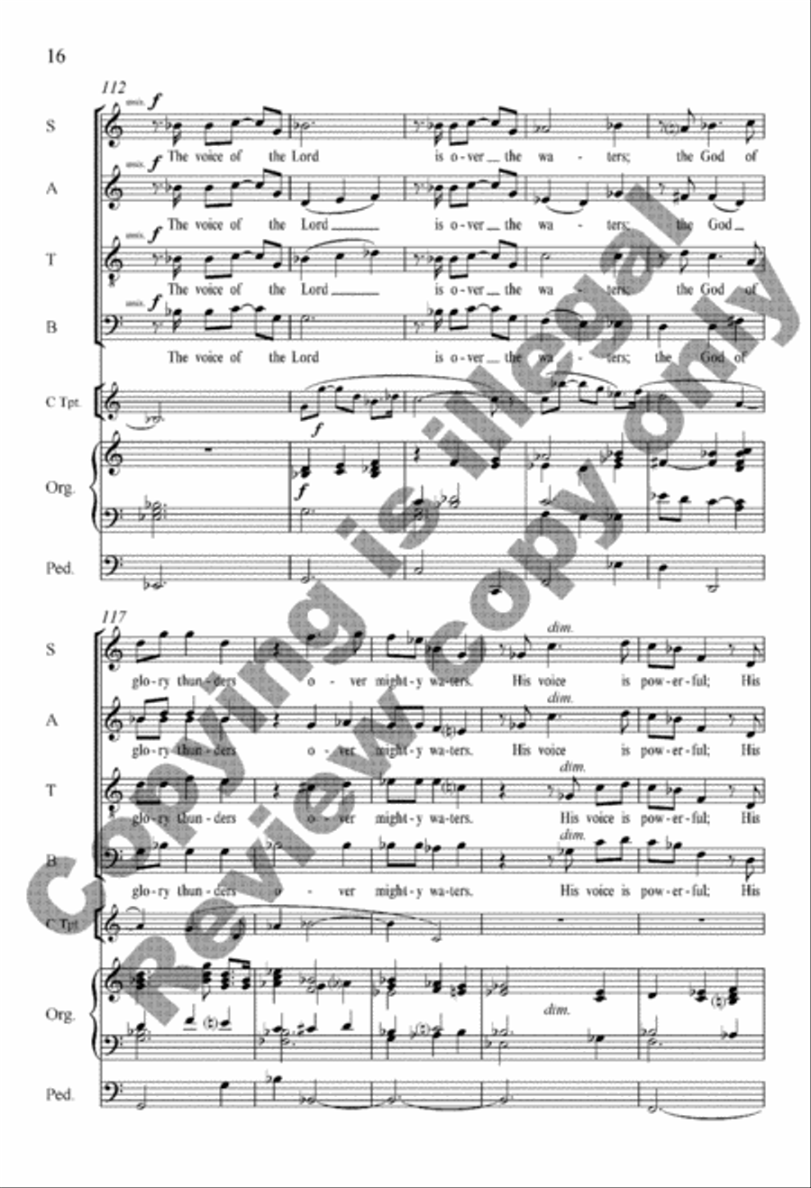The Voice of the Lord 4-Part scores gallery preview page 16