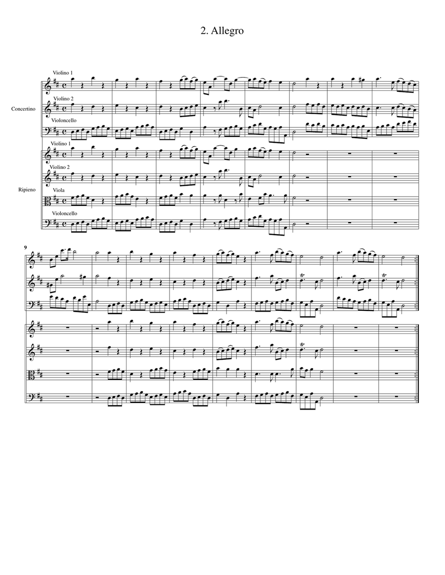 Concerto grosso, Op.6, no.7 (Original) Cello scores gallery preview page 6