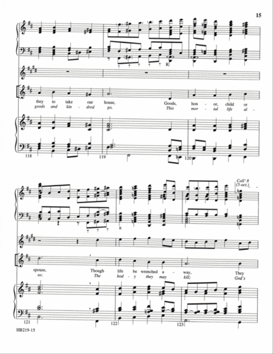 A Mighty Fortress Is Our God - organ and handbell score by Janet Linker Handbell Choir - Sheet Music page 14