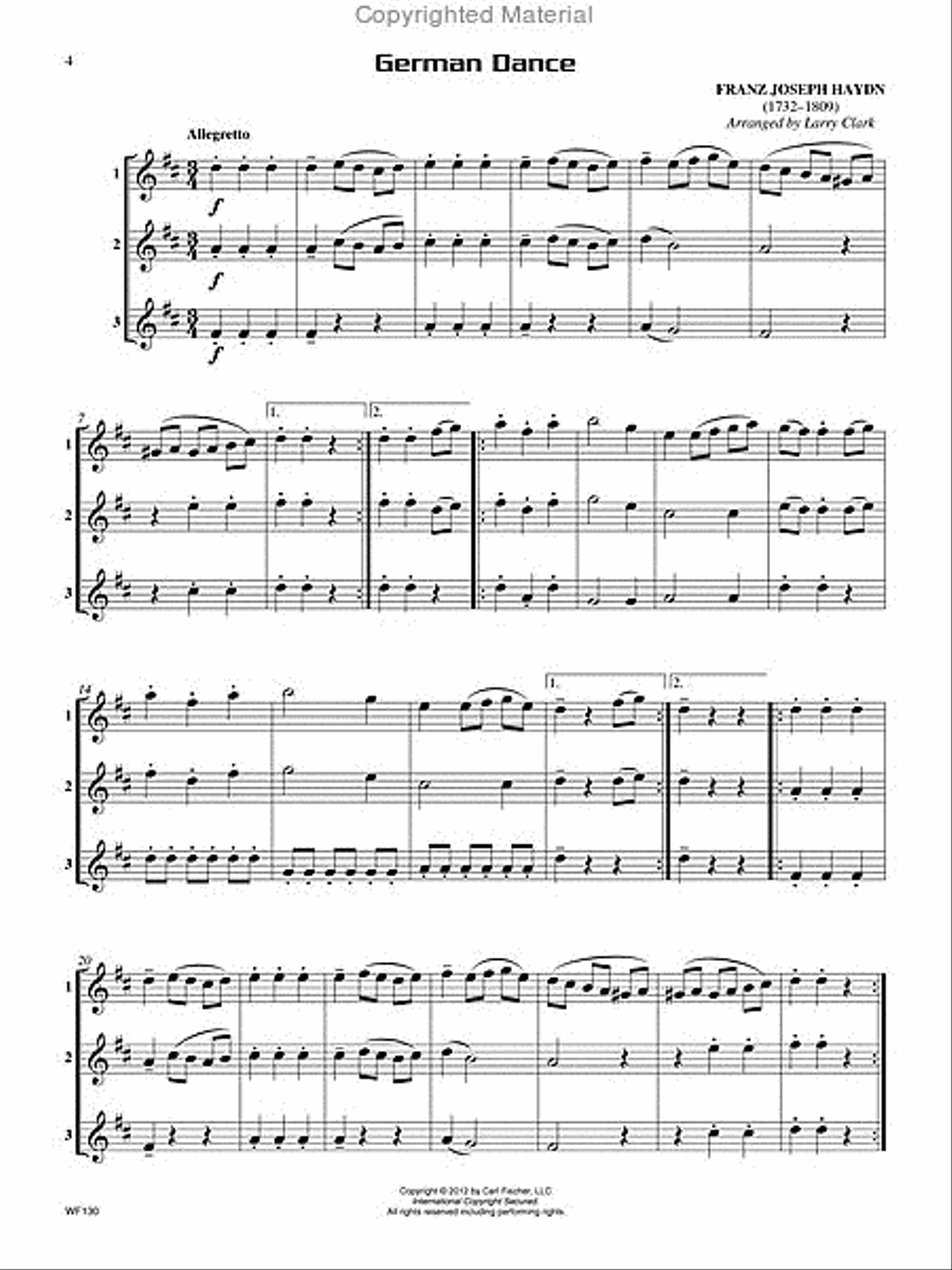Compatible Trios for Winds Baritone Saxophone scores gallery preview page 2